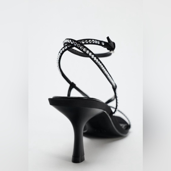 Zara Rhinestone Heeled Sandals US 6.5 - Picture 6 of 7